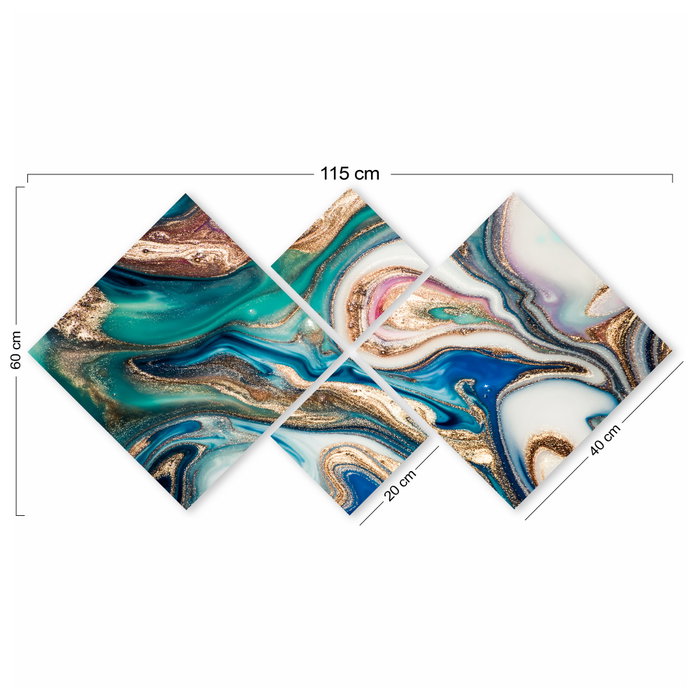 Wallity Conjunto de 4 Cuadros Decorativos de MDF Multicolor